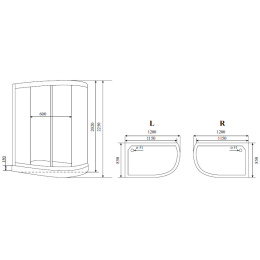 Душевая кабина 120x85x220 Timo (T-8802LF) С гидромассажем, акрил, Поддон низкий