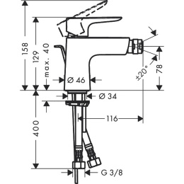 Смеситель для биде Hansgrohe Talis E (71720990) полированное золото