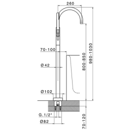 Смеситель для ванны Cisal Slim SM00420040, черный