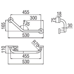 Nobili ACBT0007BB Поручень угловой (белый)
