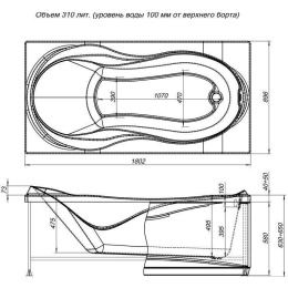 Акриловая ванна 180x90 Aquanet (00139568), прямоугольная