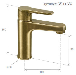 Смеситель Remer для раковины RR W11 VO бронза