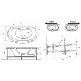 Акриловая ванна 170x94 Triton (134906), Гидромассаж: есть
