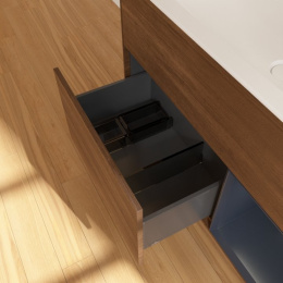 Villeroy Boch Finion F040HGGN Тумба под раковину 996х498 мм (midnight blue matt/walnut veneer)