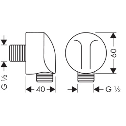 Шланговое подсоединение Hansgrohe  (27458000) хром