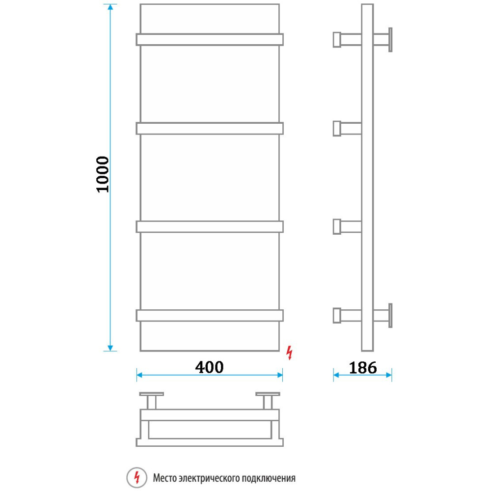 Электрический полотенцесушитель Energy Mirror 100x40