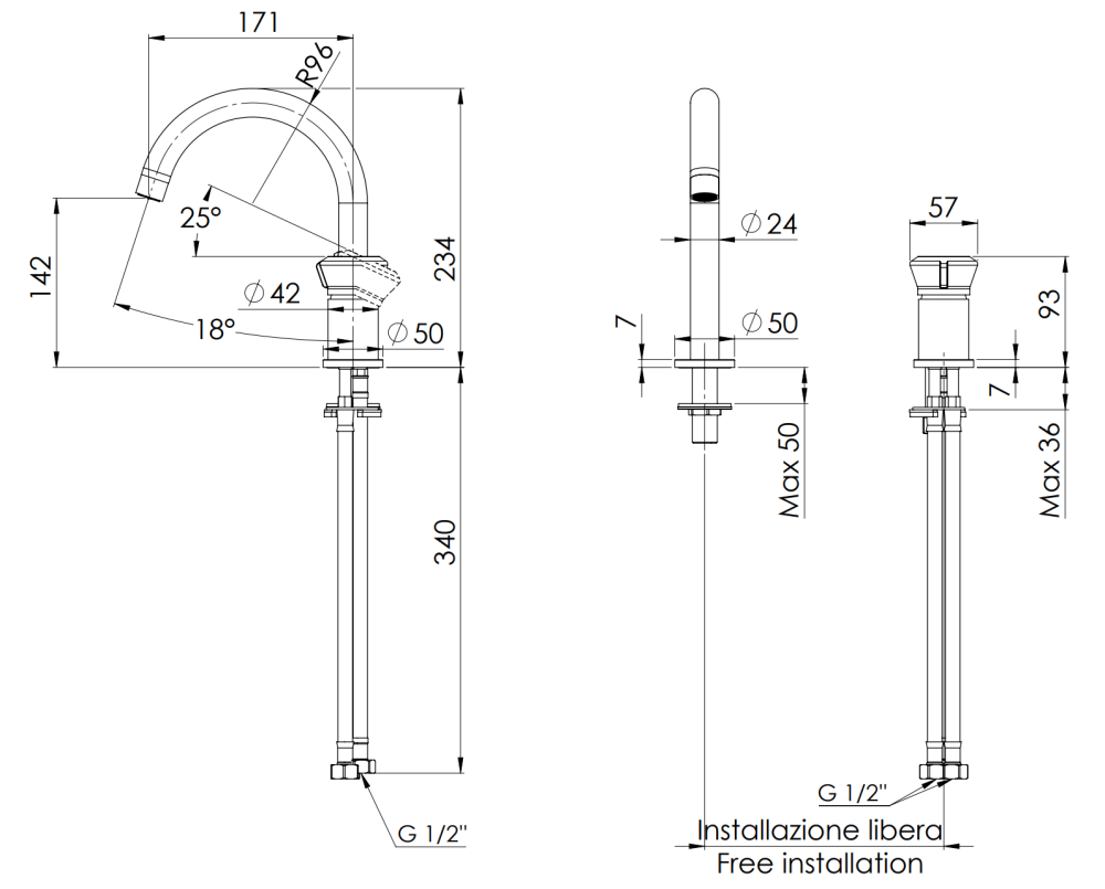 Фото Смеситель для раковины Remer Element ET57RP, медь брашированная