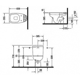 Чаша для унитаза-компакта Duravit D-Code 21110900002, белый