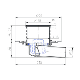 Фото Душевой трап с решеткой PAINI 125х125 381A хром