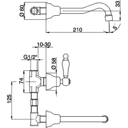 Смеситель для раковины Cisal Arcana Toscana TS00351024, золото