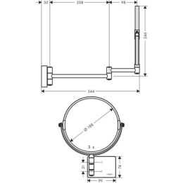 Косметическое зеркало AddStoris Hansgrohe (41791700) матовый белый