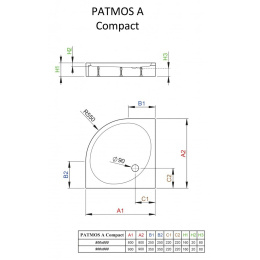Акриловый поддон для душа Radaway Patmos A Compact 90x90x16 белый 4S99155-05