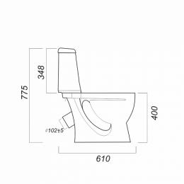 Унитаз-компакт Sanita Идеал Комфорт IDLSACC01030713 с сиденьем