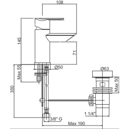 Смеситель Cezares GARDA-BSM1-01-Cr для биде