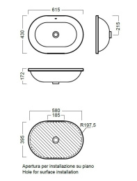 Фото Раковина врезная Hatria Daytime (Y0YU01) белый