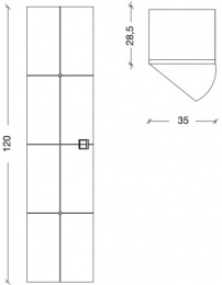 Фото Шкаф пенал Boheme Armadi Art Vallessi Avantgarde Piazza 35 844-WCR подвесной Белый Хром