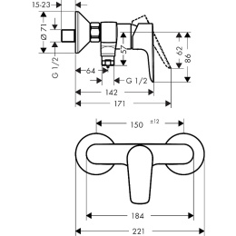 Смеситель для душа Hansgrohe (15760340)