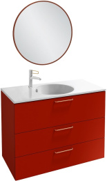 Зеркало Jacob Delafon Odeon Rive Gauche EB1290-S44, 90 см, с подсветкой, лакированная рама алый сати