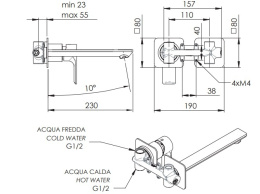 Фото Remer Energy EY15PL Настенный смеситель для раковины (хром)