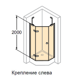 Душевой уголок Huppe ENJOY ELEGANCE, 100 х 100 х 200 см, стекло прозрачное