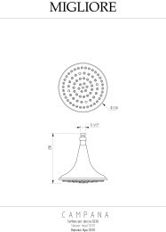 Фото Migliore Campana 19907 Верхний душ, d-230 mm, бронза