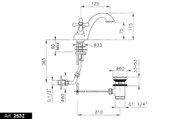 Фото Смеситель Nicolazzi Nuova Brenta 2532CR для раковины, хром