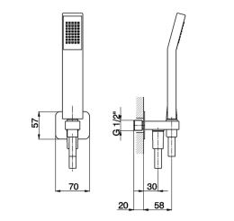 Фото Душевой гарнитур Cisal Kawa KA00303041, белый
