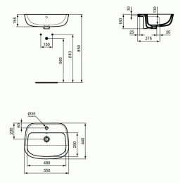 Раковина Ideal Standard Esedra 55 см, белый, T290501