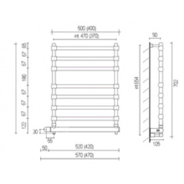 Фото Полотенцесушитель электрический Margaroli Sole 565-8 ВОХ, 5654708CRNB, хром