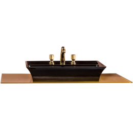 Фото Armadi Art NeoArt 853-110-GF Столешница стекло 110см прямая ЗОЛОТО поталь