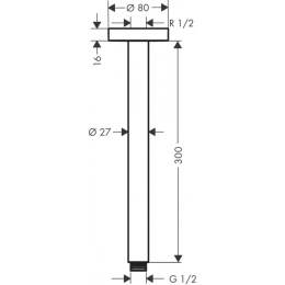 Потолочное подсоединение S Hansgrohe 27389340, черный хром