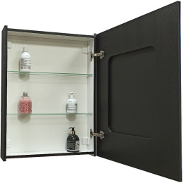 Континент МВК053 Зеркало-шкаф "Mirror Box black Led" 600х800