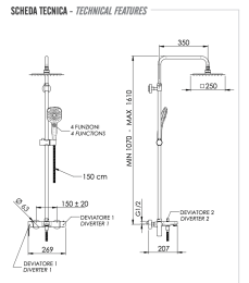 Фото Душевая система с изливом Remer Energy EY34A8CPUFD25G