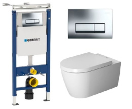 Инсталляция Geberit с безободковым унитазом Duravit ME by Starck 458.125.21.1/45290900A1/0020090000,