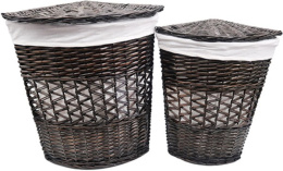 Фото Корзина WasserKraft Salm WB-270-L угловая большая для белья с крышкой