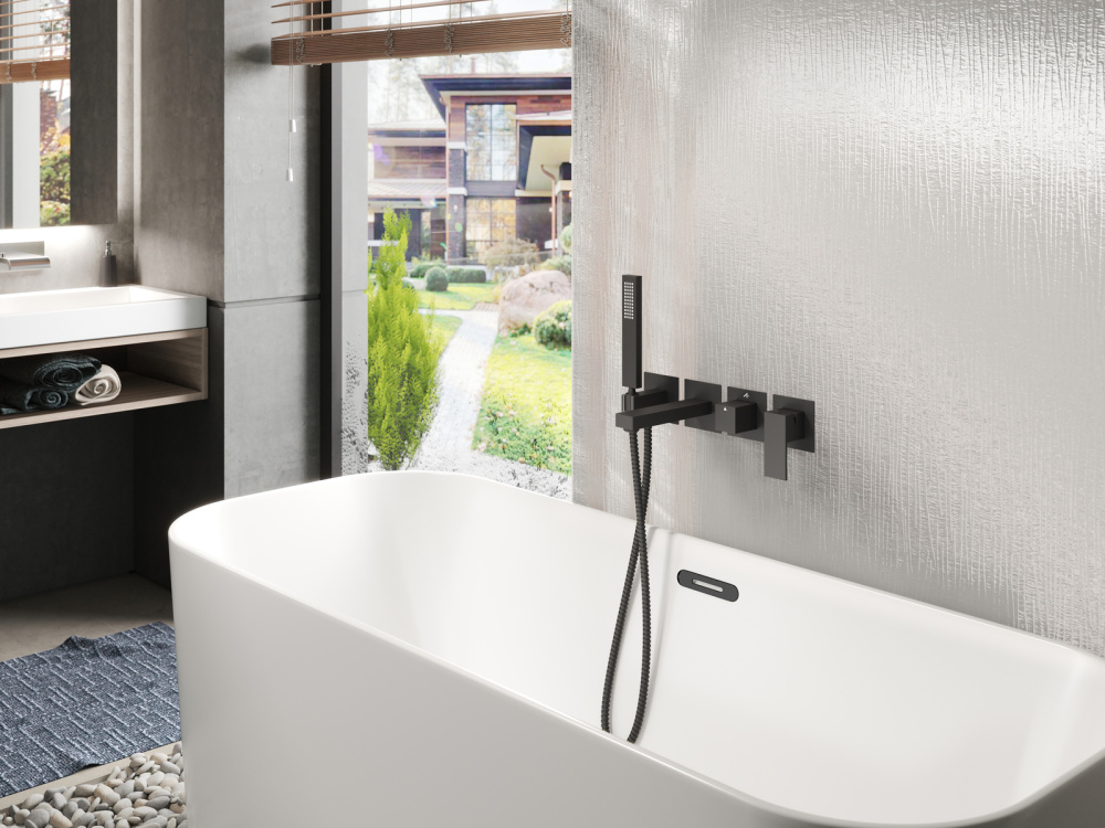 Фото Смеситель встроенный для ванны с душем Timo Selene 2014/03YSM черный