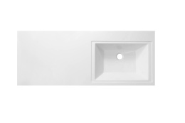 Фото Раковина Эстет Даллас 120 R ФР-00001528 над стиральной машиной Белая