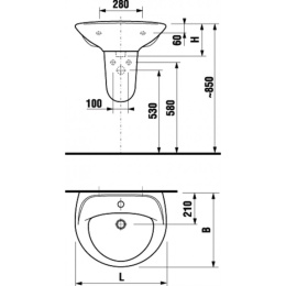 Раковина 60 cv Jika Lyra 1427.2