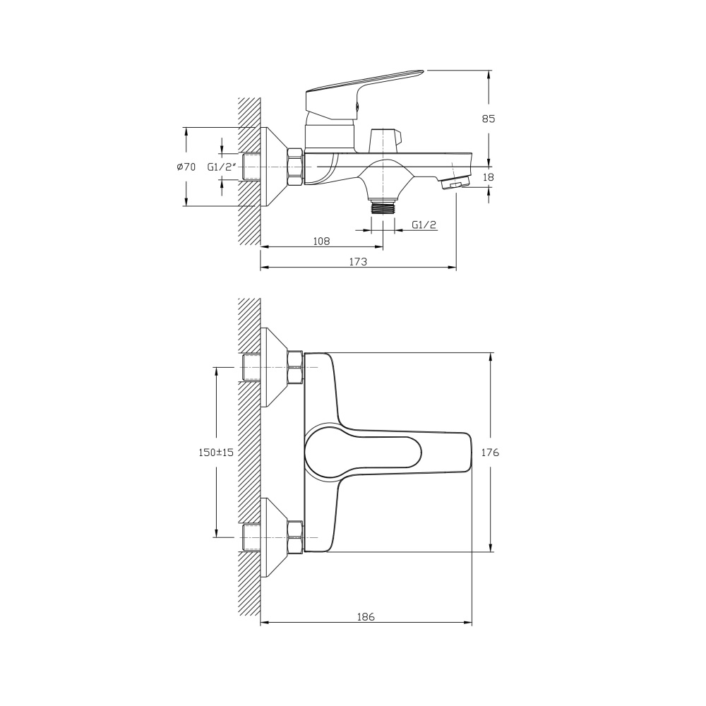 Смеситель для ванны RUSH Crete CR3535-44