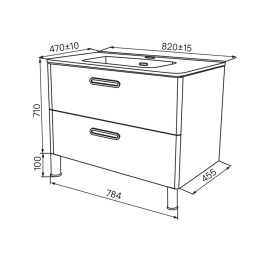 Фото Тумба с раковиной Iddis  Brick белая,  80 см (BRI80WFi95K)