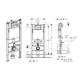 Инсталляция Geberit с безободковым унитазом Geberit Smyle Premium Rimfree F205570000, сиденье микрол