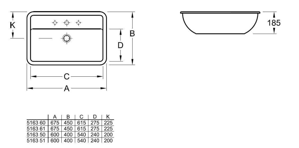 Раковина для установки под столешницу 516360R2 VILLEROY&BOCH Loop Friends