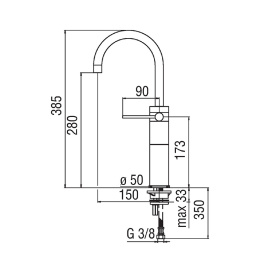 NOBILI Plus PL00178CR - Высокий смеситель для раковины (хром)