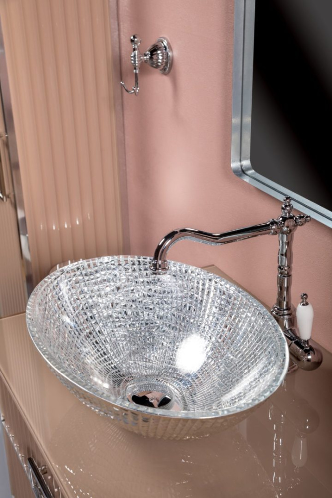 Фото Armadi Art 853-080-CP Столешница стекло 80см прямая CAPPUCINO