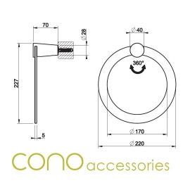Полотенцедержатель Gessi Cono (45509#031) хром