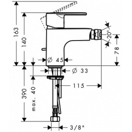 Смеситель для биде 31622000 Talis E² Hansgrohe