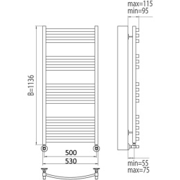 Фото Полотенцесушитель водяной Terminus Палермо Люкс 4620768886508