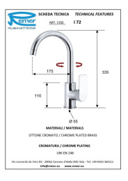 Смеситель Remer для кухни RR i72