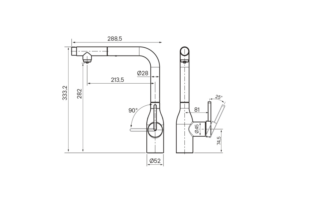 Смеситель для кухни Paulmark Viper (Vi213105-401) антрацит