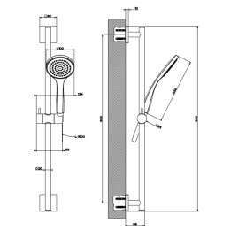 Душевая система Gessi Emporio shower (47314#149) никель